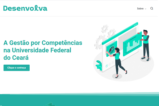 Imagem: tela de computador exibindo o site do sistema Desenvolva