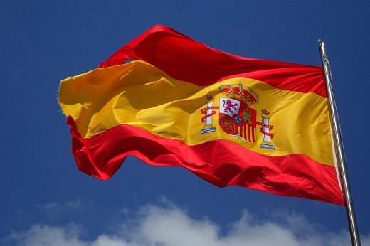 Bandeira da Espanha ao vento