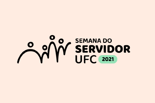 Imagem: logo da semana do servidor ufc 2021 com desenho de bonecos lado a lado