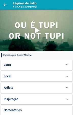 Imagem: Reprodução de uma das telas do aplicativo Fortaleza em Música, disponível para Android