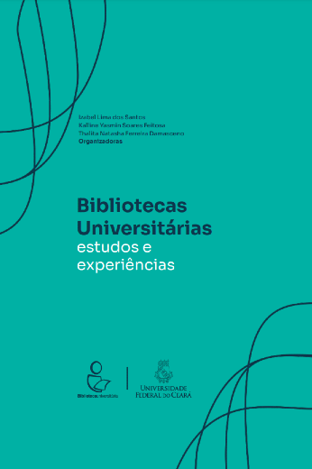 Imagem: arte da capa da coletânea com o nome "Bibliotecas Universitárias: estudos e experiências"