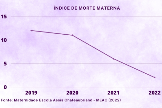 Imagem: gráfico mostra redução em 83% número de óbitos com a estratégia Zero Morte Materna