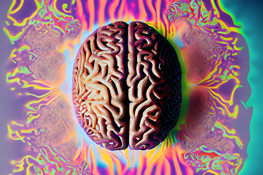 Imagem: Ilustração de cérebro com diversas cores