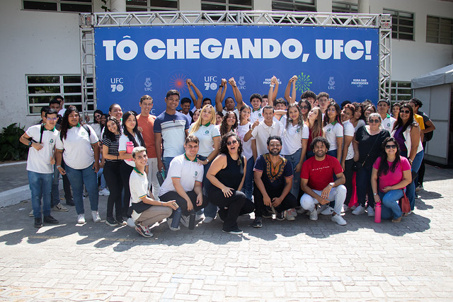Imagem: Além de conhecer os cursos ofertados, os participantes têm a oportunidade de conhecer os espaços da UFC e interagir com a comunidade acadêmica (Foto: Riabamar Neto/UFC)