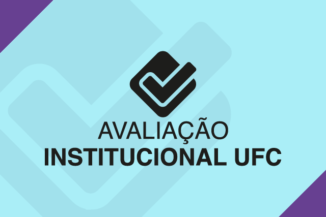 Imagem: marca da Avaliação Institucional, em preto sobre fundo azul claro