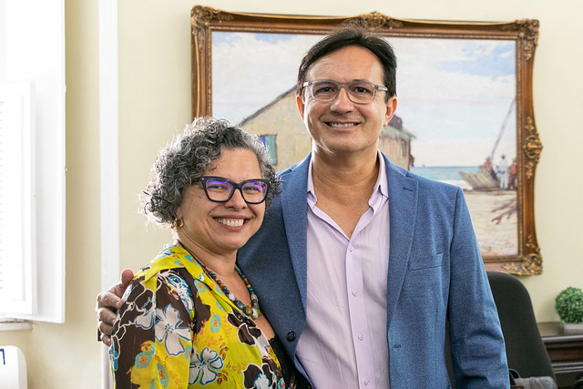 Imagem: O reitor Custódio Almeida e a vice-reitora Diana Azevedo conversarão com o público e receberão contribuições para os próximos dois anos de gestão (Foto: Viktor Braga/UFC)