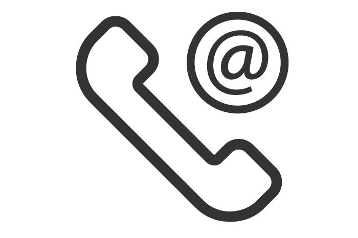 ícone representativo de telefone e e-mail